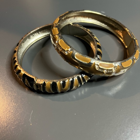 Bundle of Two Black & Golden Yellow Clamp Bracelets - Picture 1 of 6